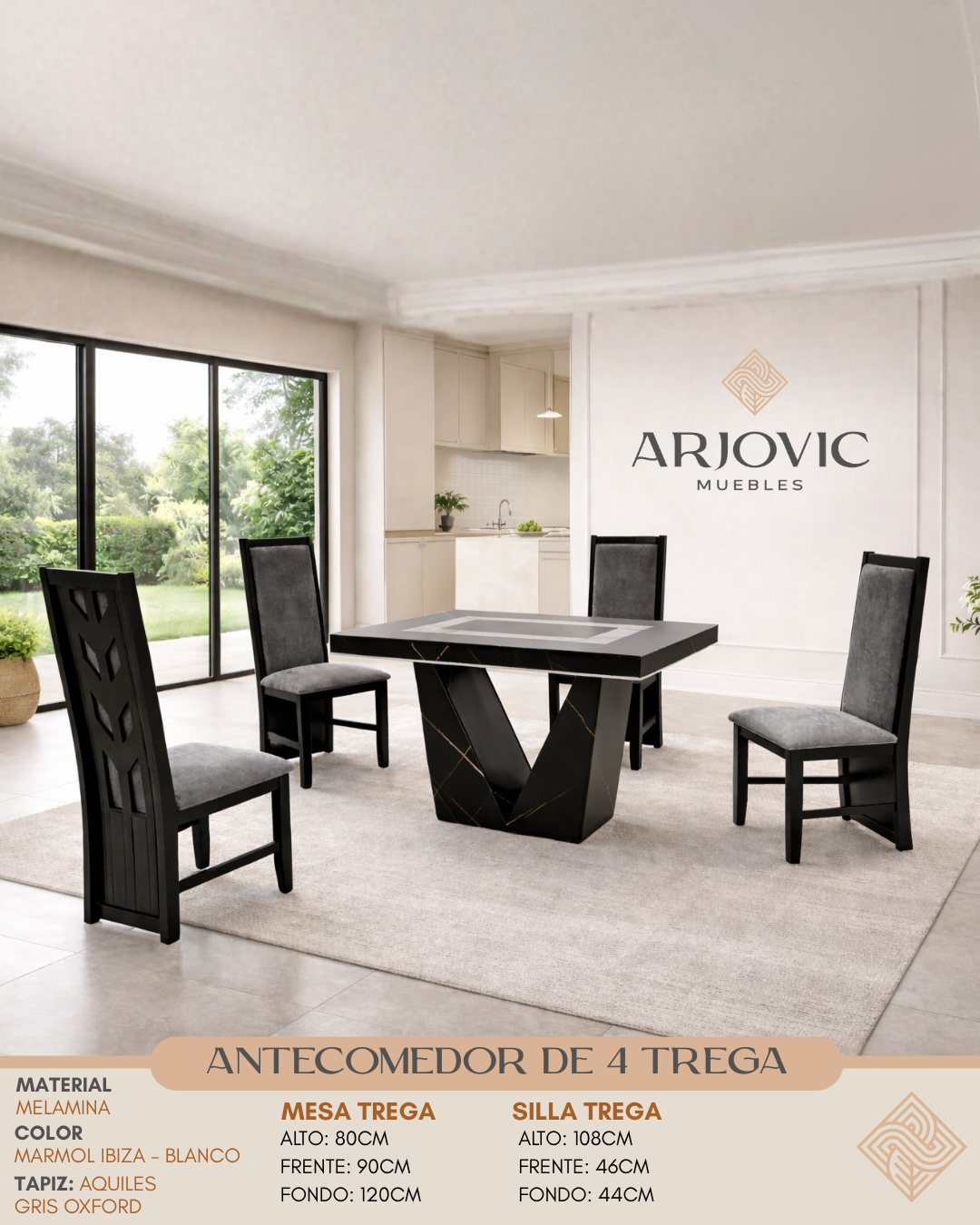 Antecomedor de 4 Trega